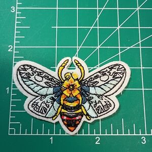 2/$10 Colorful Embroidered Bee Patch